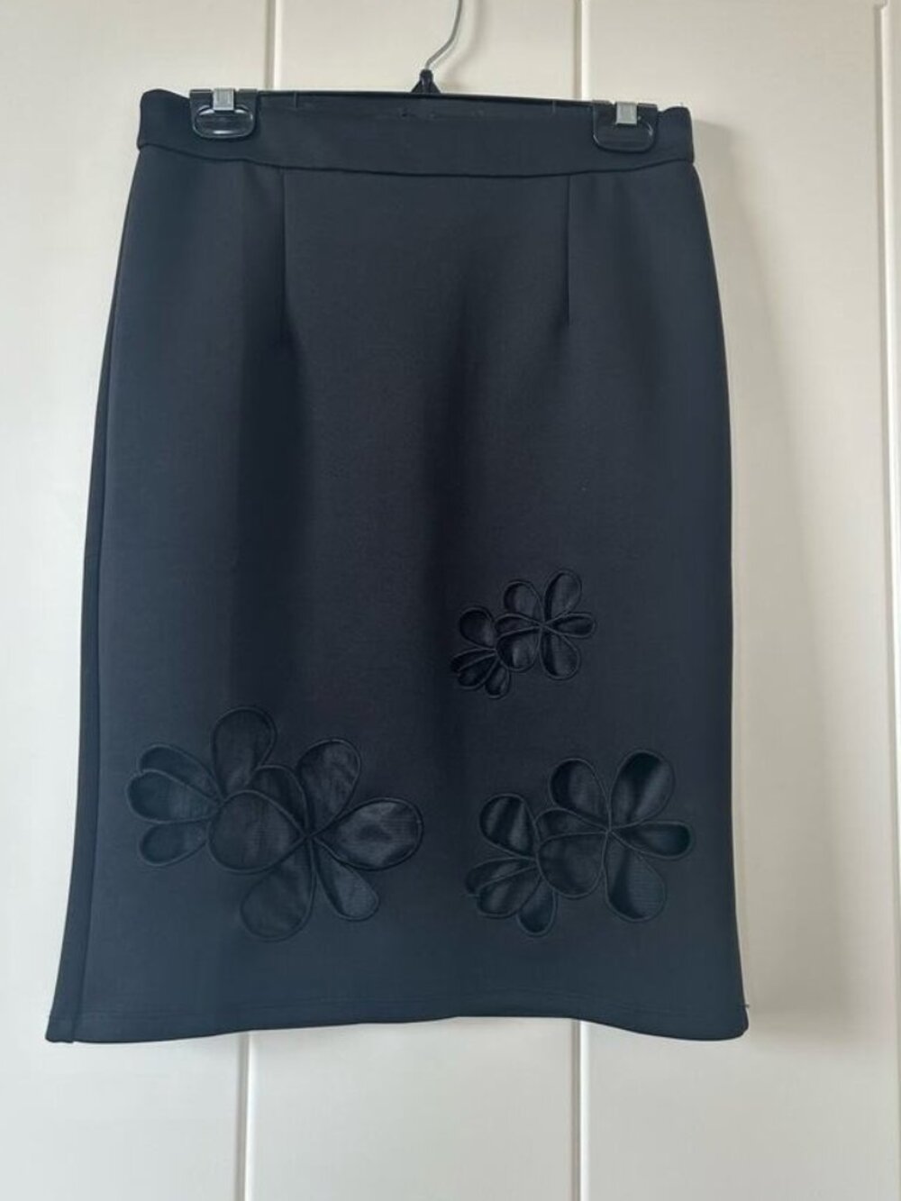 Black Floral Laser Cutout Skirt Size 4